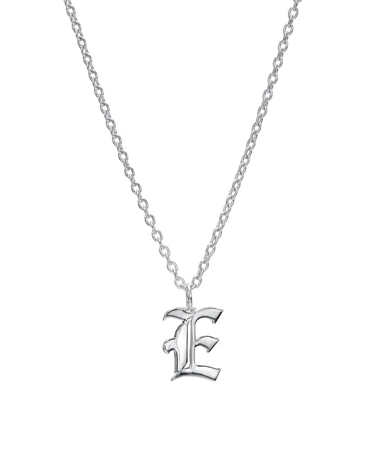 Old English Initial Charm Pendant Necklace