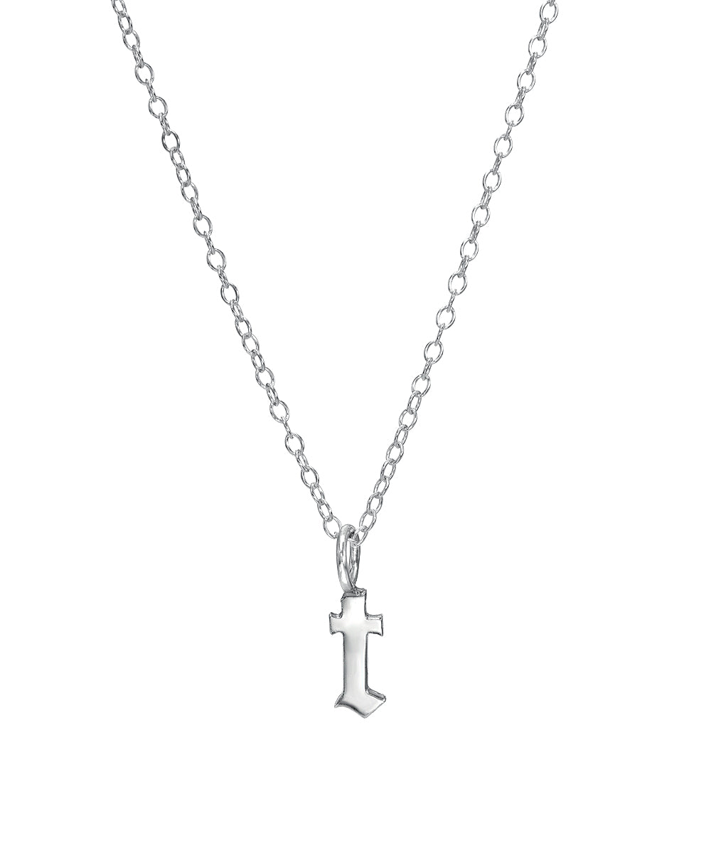 Old English Initial Charm Pendant Necklace