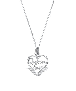Sterling Silver Quince Anos Pendant Necklace, 18