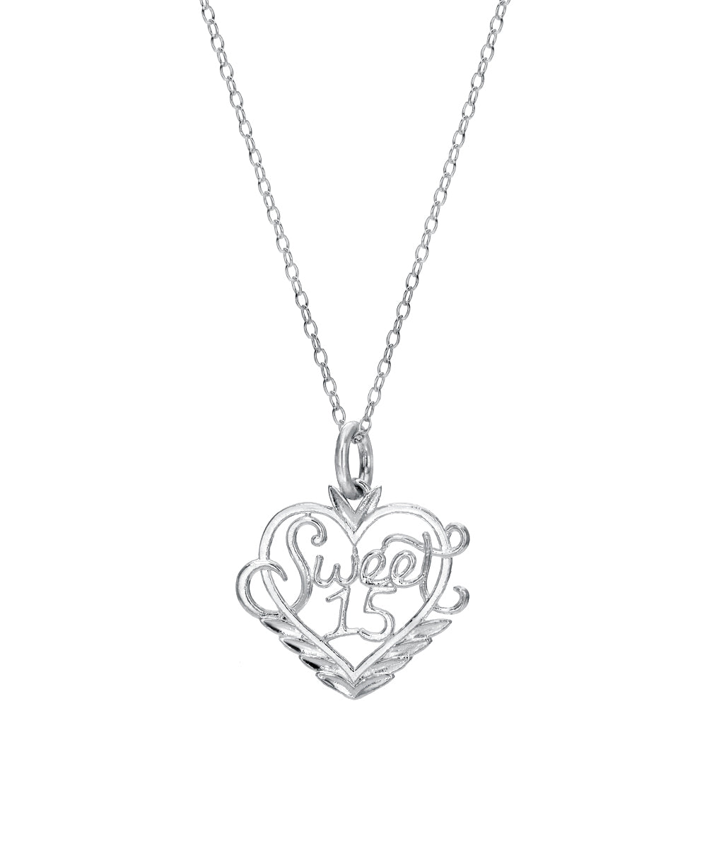 Sterling Silver Sweet 15 Pendant Necklace, 18"