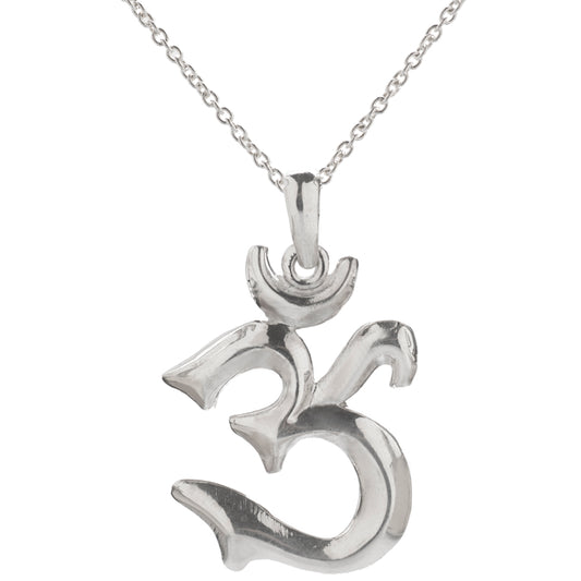 Sterling Silver Om Symbol Pendant Necklace