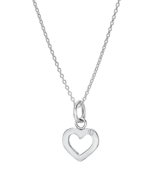 Sterling Silver Open Heart Endless Shine Pendant Necklace