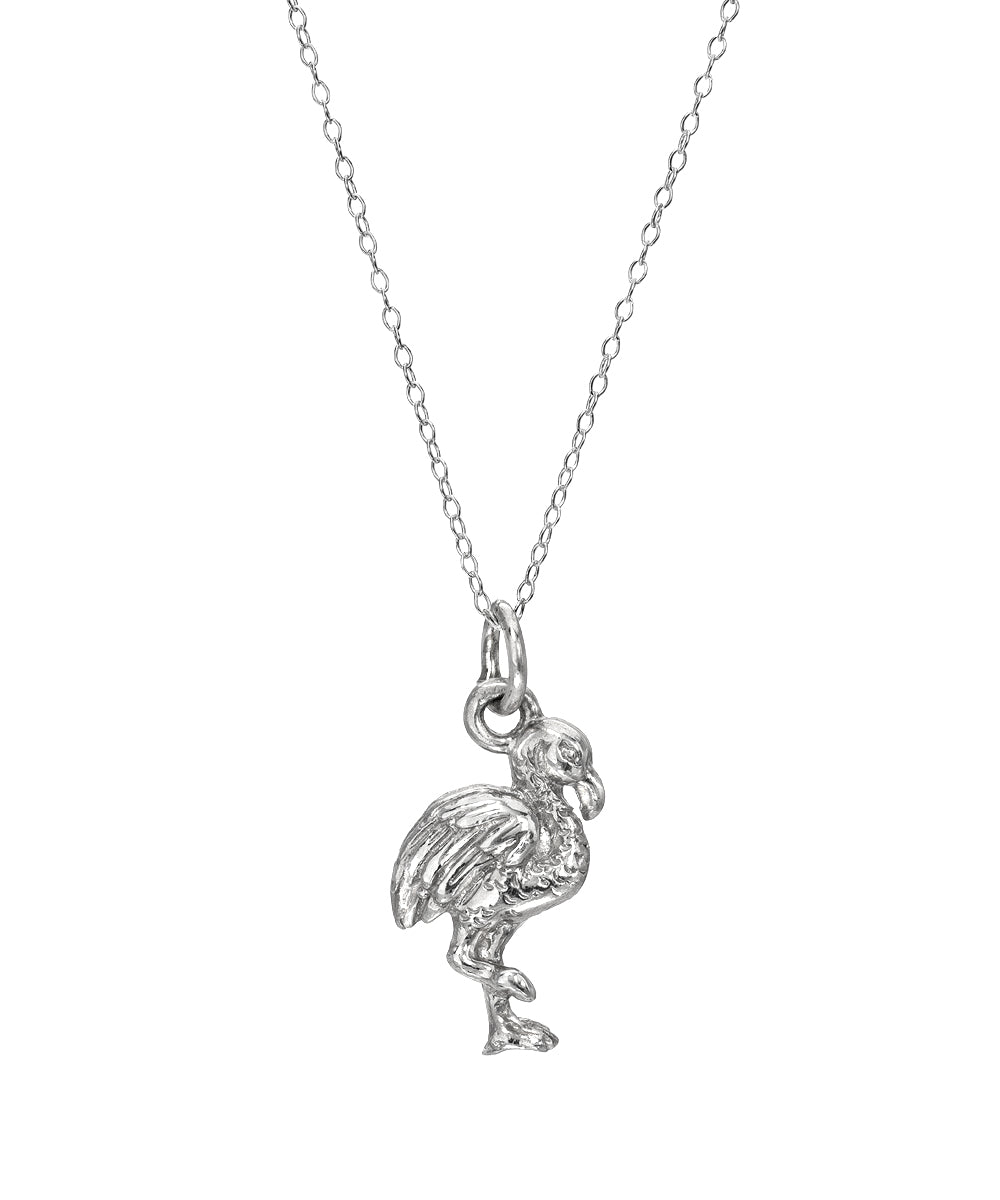Sterling Silver Flamingo Pendant Necklace