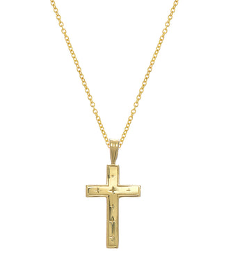 10KT Yellow Gold Cross Pendant Necklace, 18