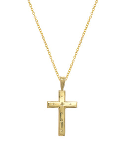 10KT Yellow Gold Cross Pendant Necklace, 18"