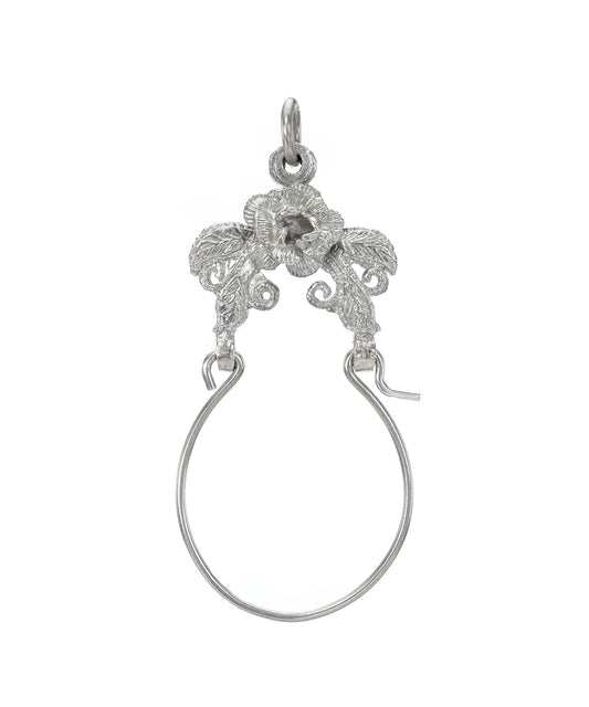 Sterling Silver Rose Flower Charm Holder