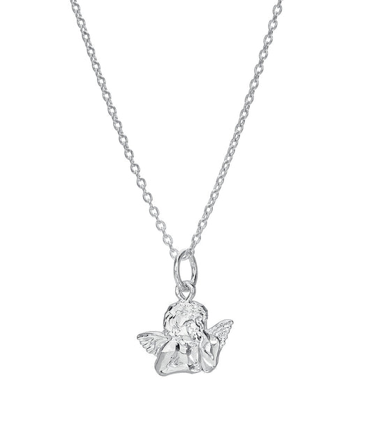 Sterling Silver Cupid Pendant Necklace