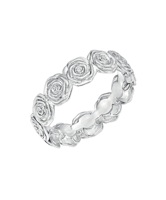 Sterling Silver Rose Eternity Stacking Ring