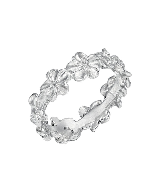 Sterling Silver Plumeria Eternity Ring