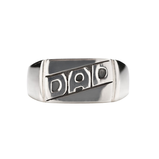 Sterling Silver DAD Father's Day Rectangular Signet Ring