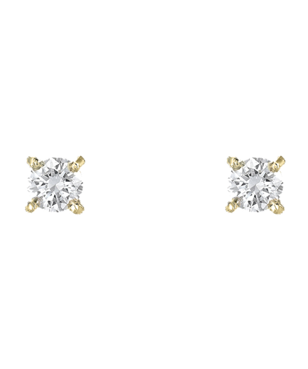 14KT Gold 3 mm Lab Grown Four Prong Basket Earring Studs 0.22 CT. Earrings