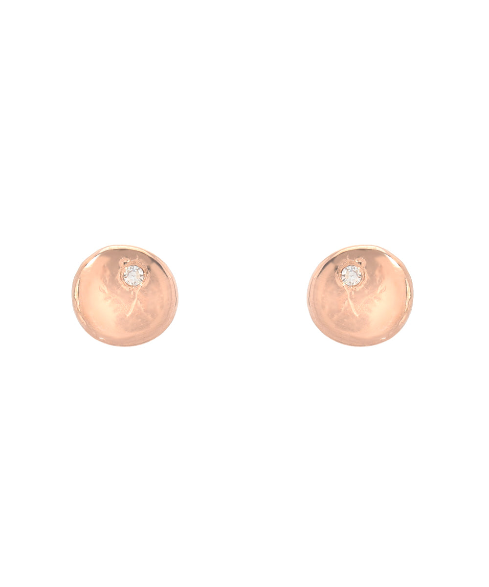 14KT Gold Disc Diamond Earring Studs 0.01 CT.