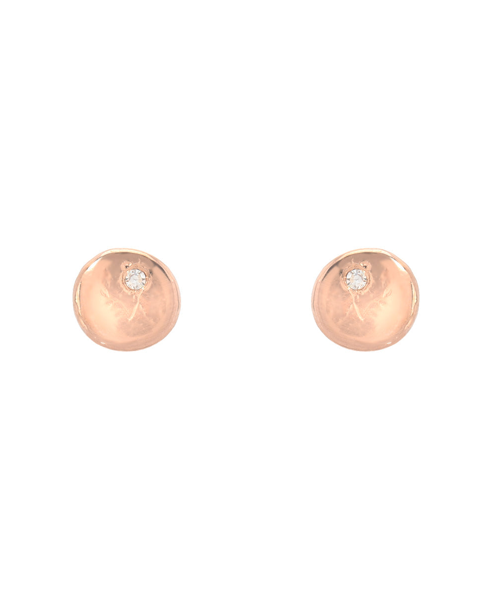 14KT Gold Disc Diamond Earring Studs 0.01 CT.