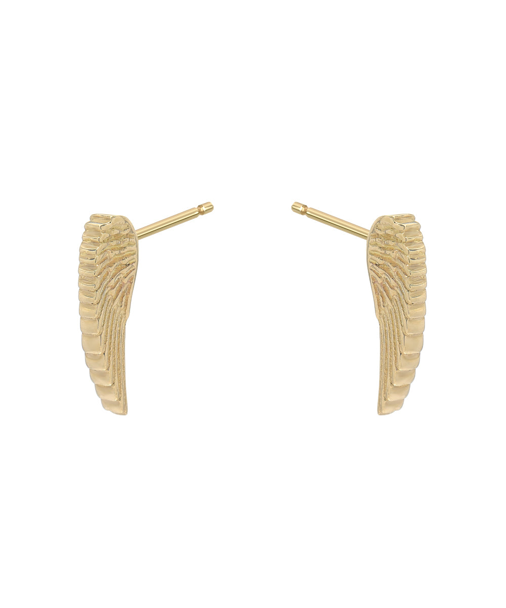 14KT Gold Angel Wing Stud Earrings