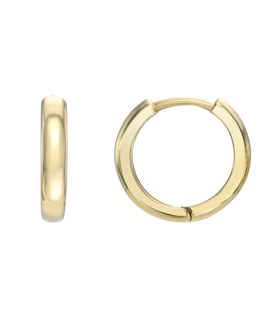 14 Karat Gold 2 mm Wide Huggie Hoops