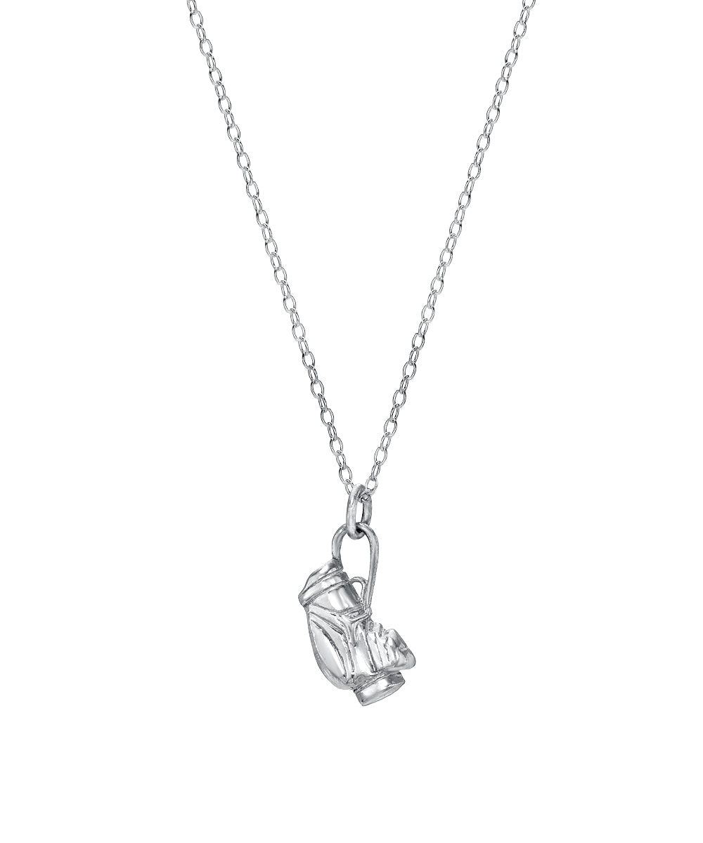 Sterling Silver Golf Bag Pendant Necklace