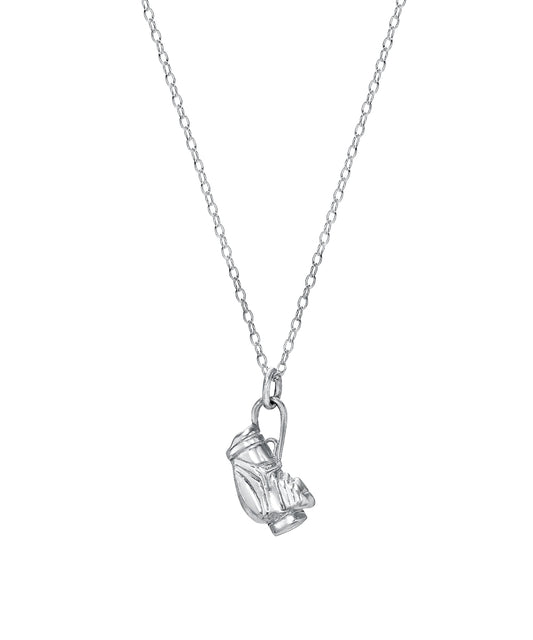Sterling Silver Golf Bag Pendant Necklace