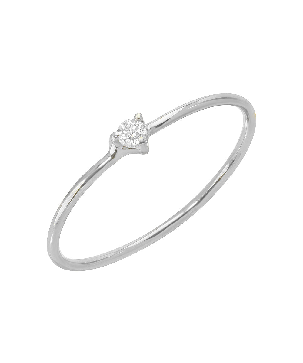 14KT Gold Three Prong Diamond Ring 0.03 CT.