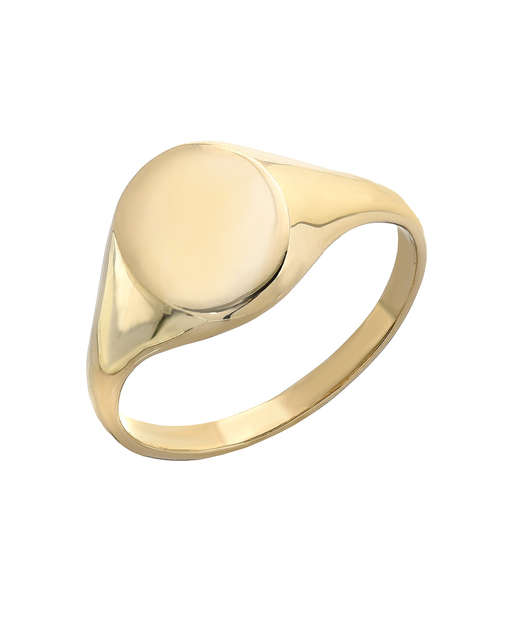 14KT Gold 10 x 7 mm Oval Customizable Signet Ring