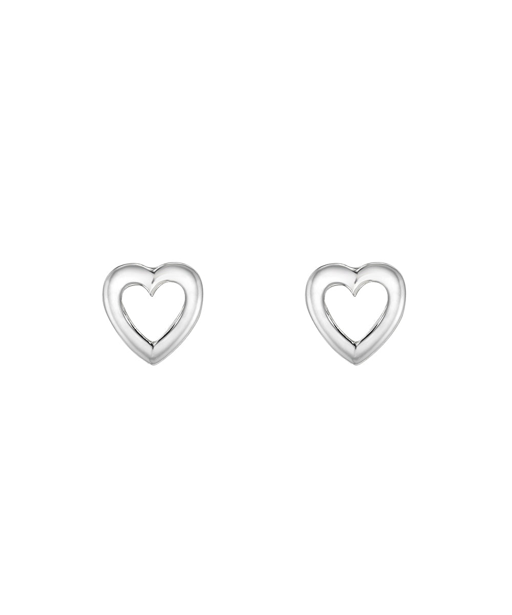 Sterling Silver Heart Stud Earrings