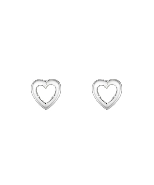 Sterling Silver Heart Stud Earrings