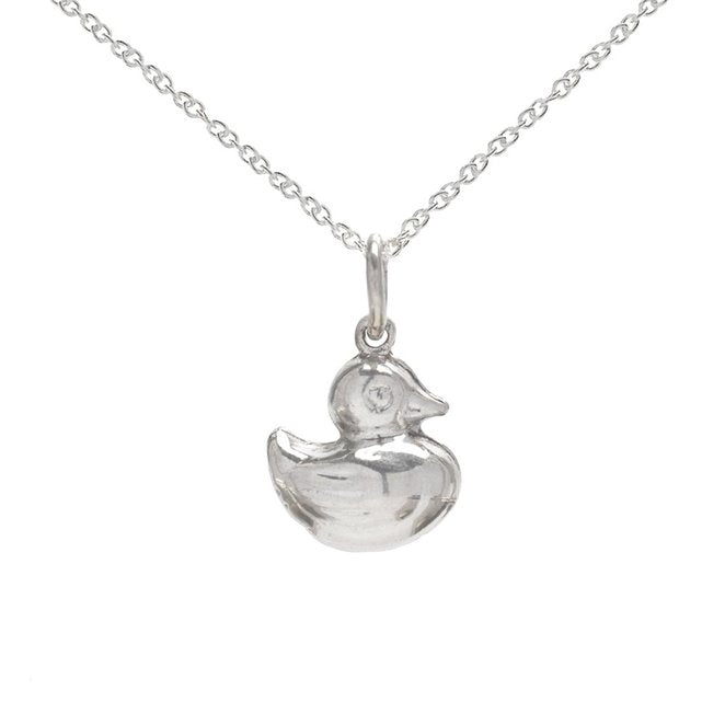 Sterling Silver Baby Duck Pendant Necklace