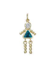 14 Karat Gold Girl Birthstone Baby Charm Only