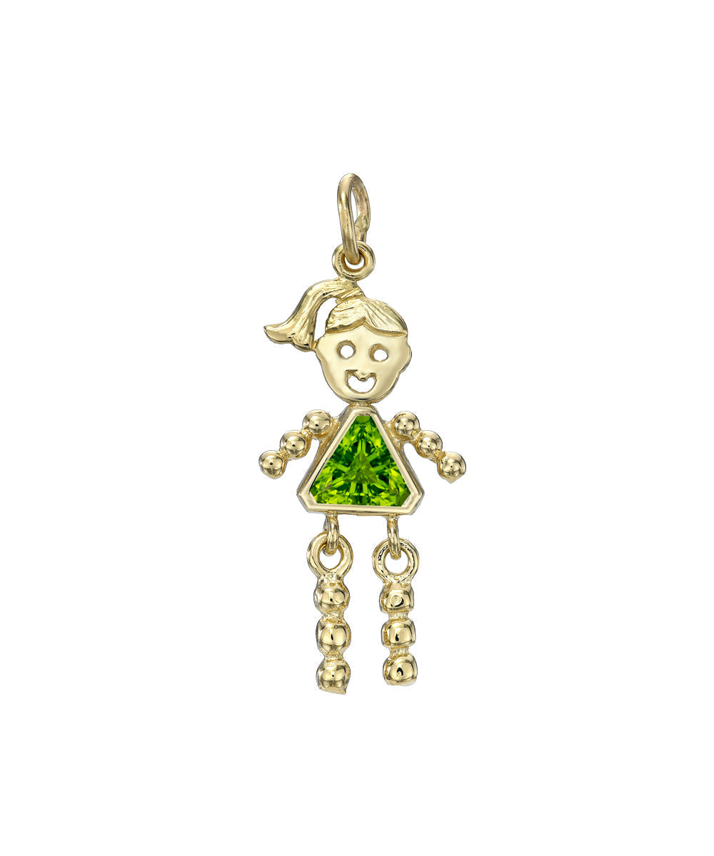 14 Karat Gold Girl Birthstone Baby Charm