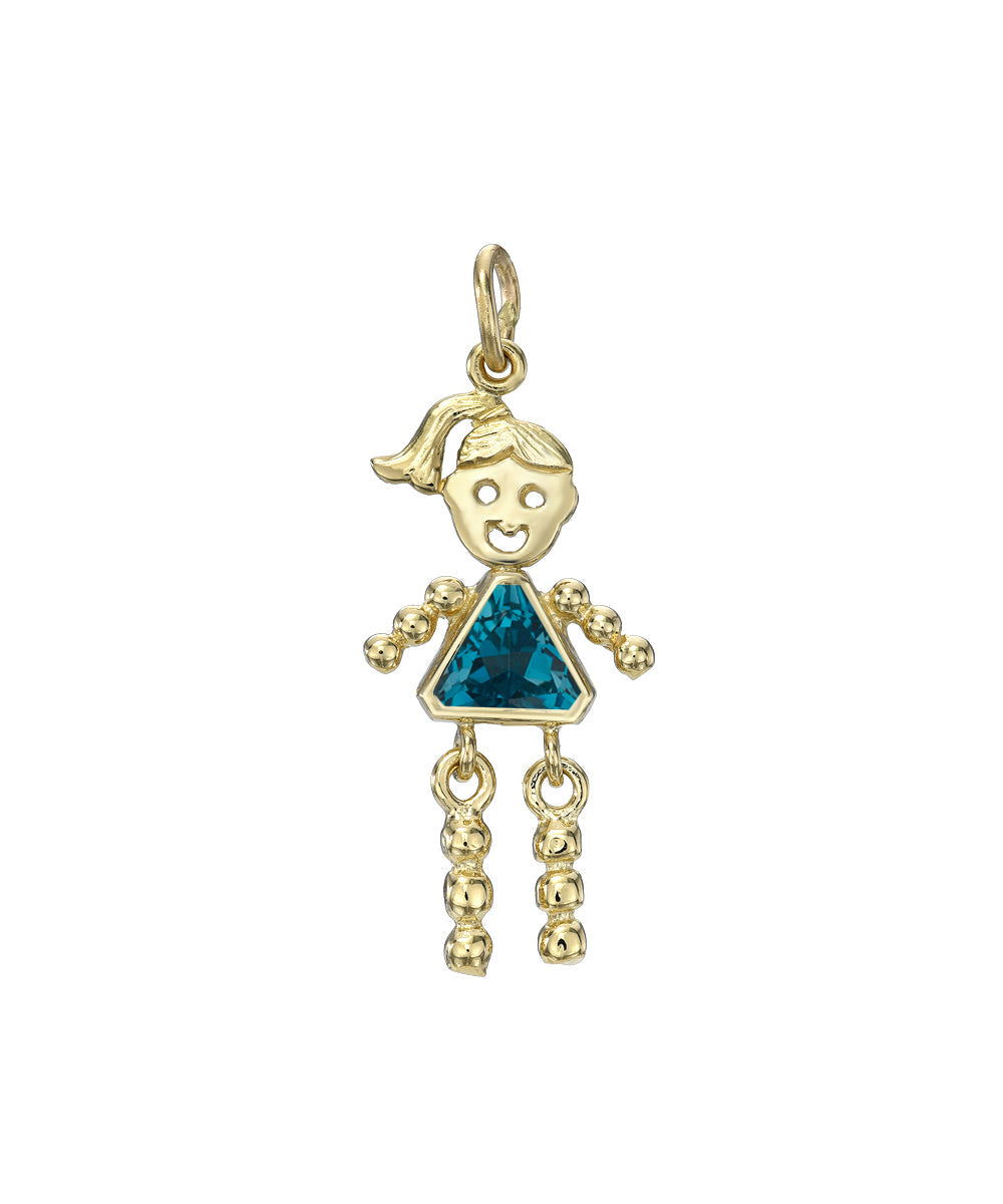 14 Karat Gold Girl Birthstone Baby Charm