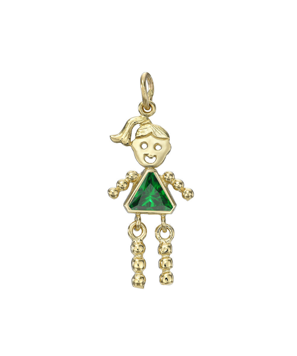 14 Karat Gold Girl Birthstone Baby Charm