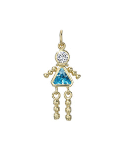 14 Karat Gold Girl Birthstone Baby Charm Only