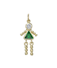 14 Karat Gold Girl Birthstone Baby Charm Only