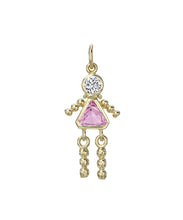 14 Karat Gold Girl Birthstone Baby Charm Only