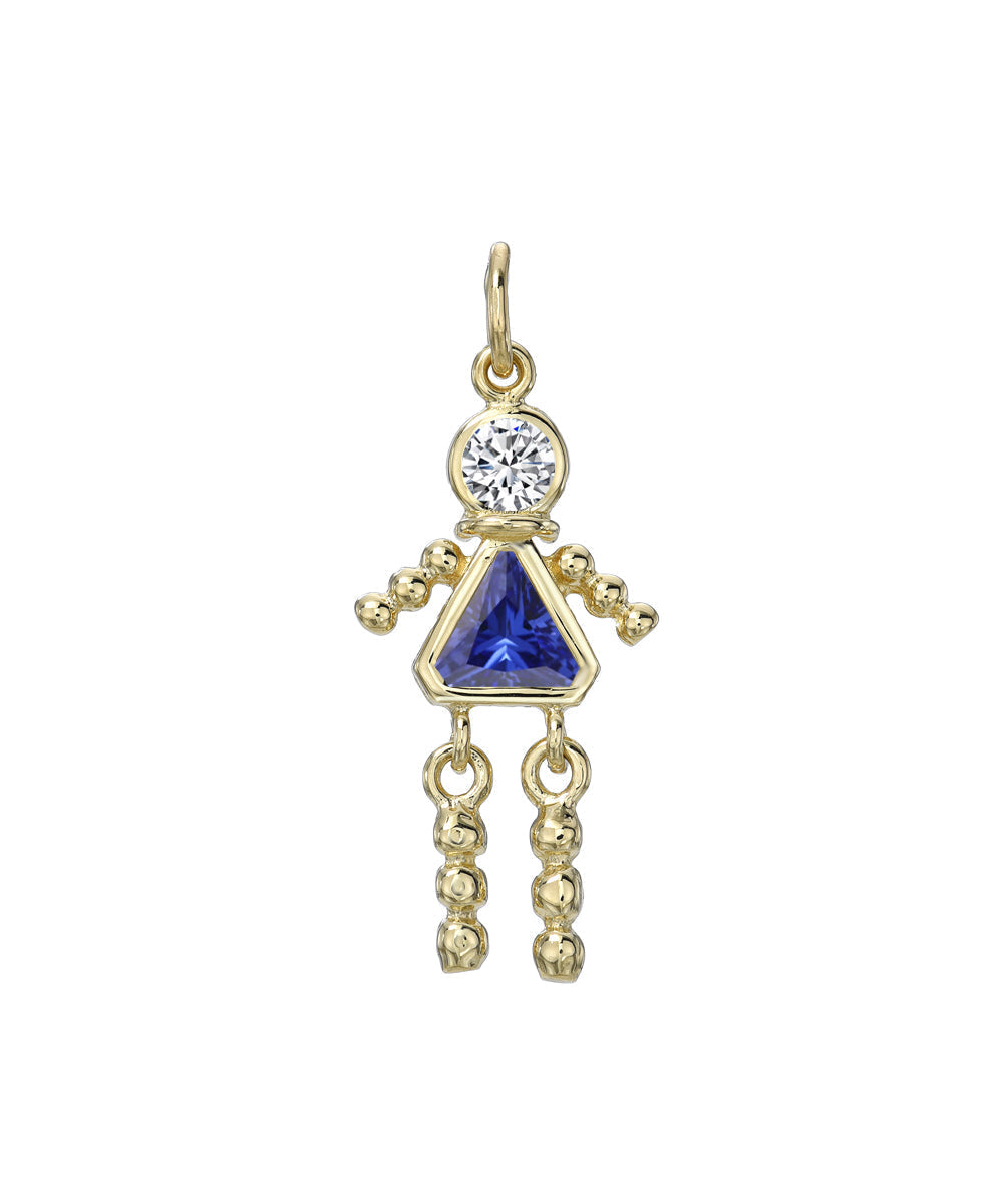 14 Karat Gold Girl Birthstone Baby Girl Charm Only