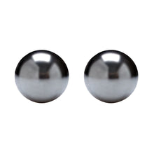 Sterling Silver Natural Hematite Ball Stud Earrings - 10 mm