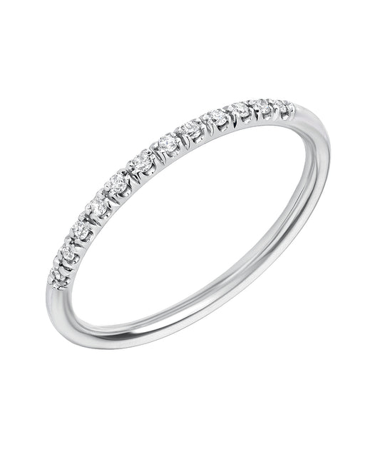 14KT Gold Round Lab Grown Diamond Scallop Prong Half Eternity Wedding Band