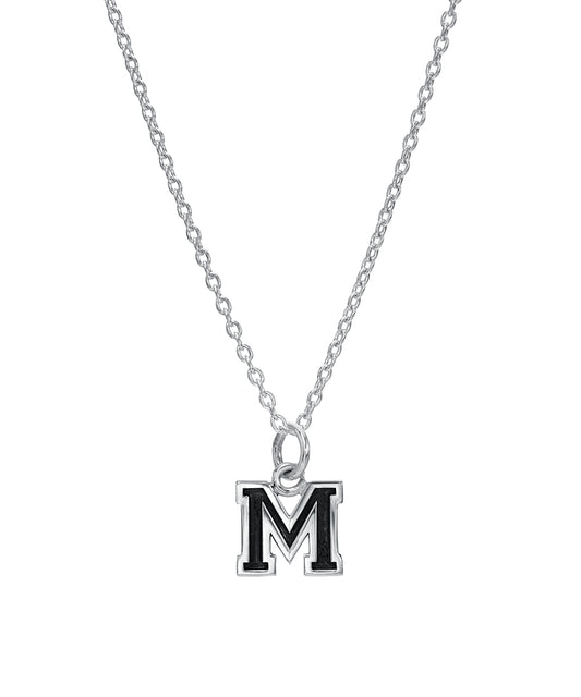 Sterling Silver Varsity Letter Personalized Initial Charm Necklace