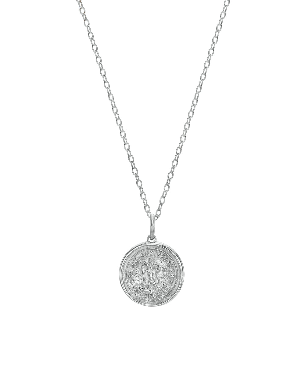 Round St. Christopher Medallion Pendant Necklace