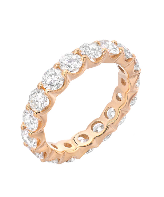 14KT Gold Round Lab Grown Diamond Eternity Ring