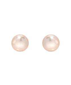 Pink Freshwater Cultured Sterling Silver AAA Button Pearl Earrings