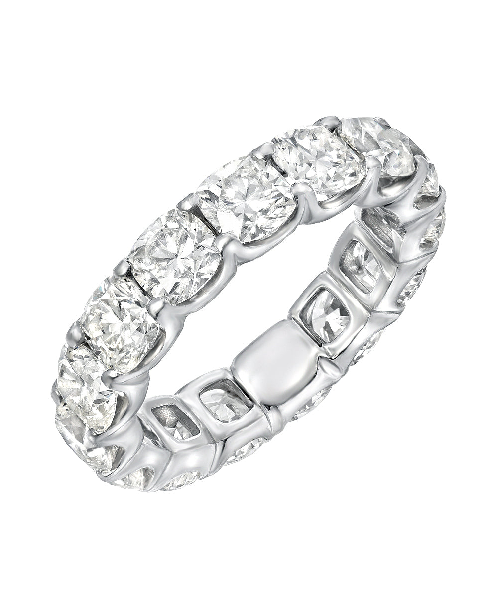 14KT Gold Lab Grown Cushion Cut Diamond Eternity Ring