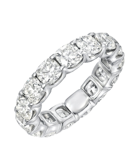 14KT Gold Lab Grown Cushion Cut Diamond Eternity Ring