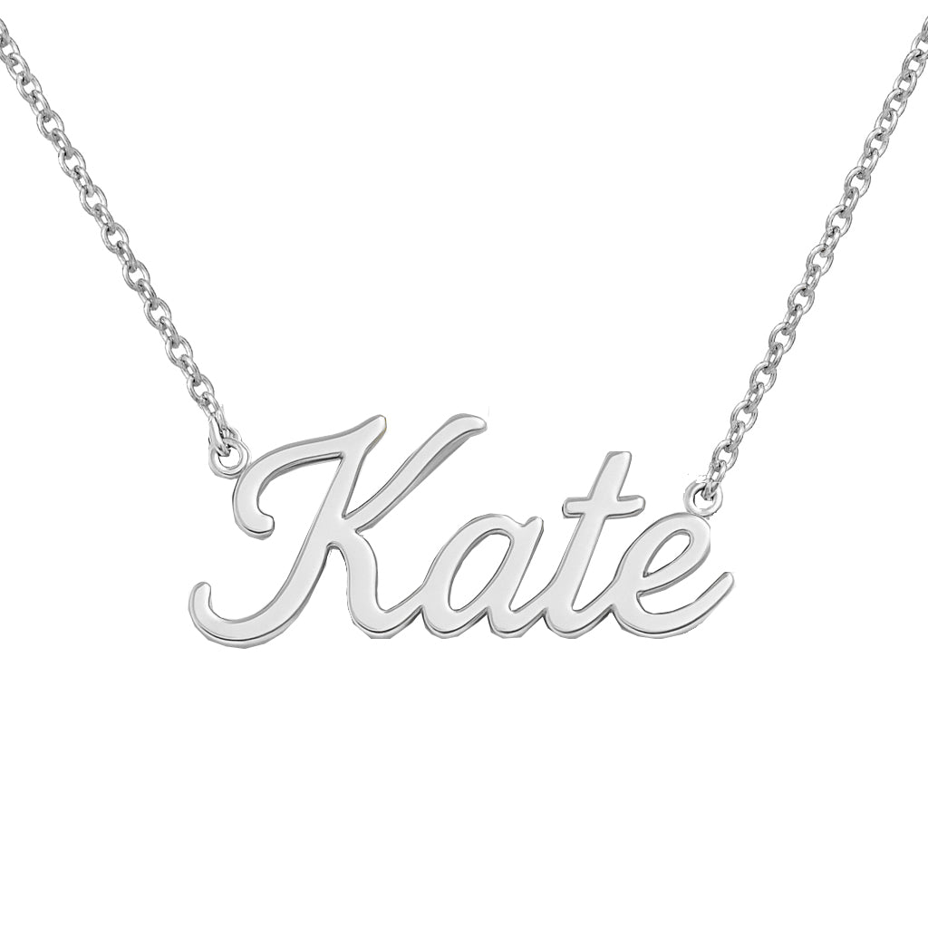 Custom Name Necklace – Personalized Nameplate Pendant in Gold or Silver – Perfect Gift for Women