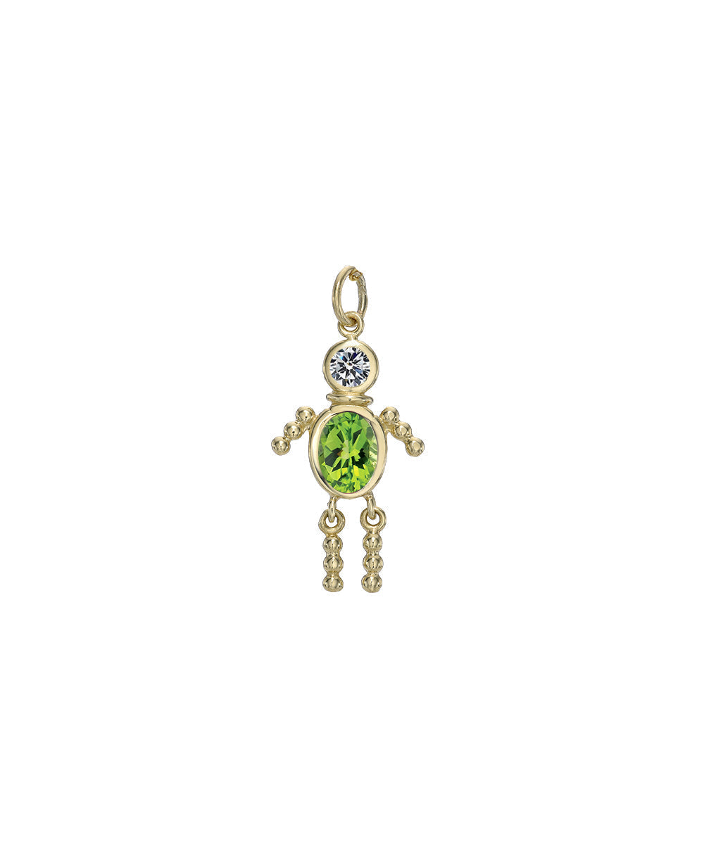 14 Karat Yellow Gold Baby Boy Birthstone Baby Charm