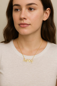 Custom Name Necklace – Personalized Nameplate Pendant in Gold or Silver – Perfect Gift for Women
