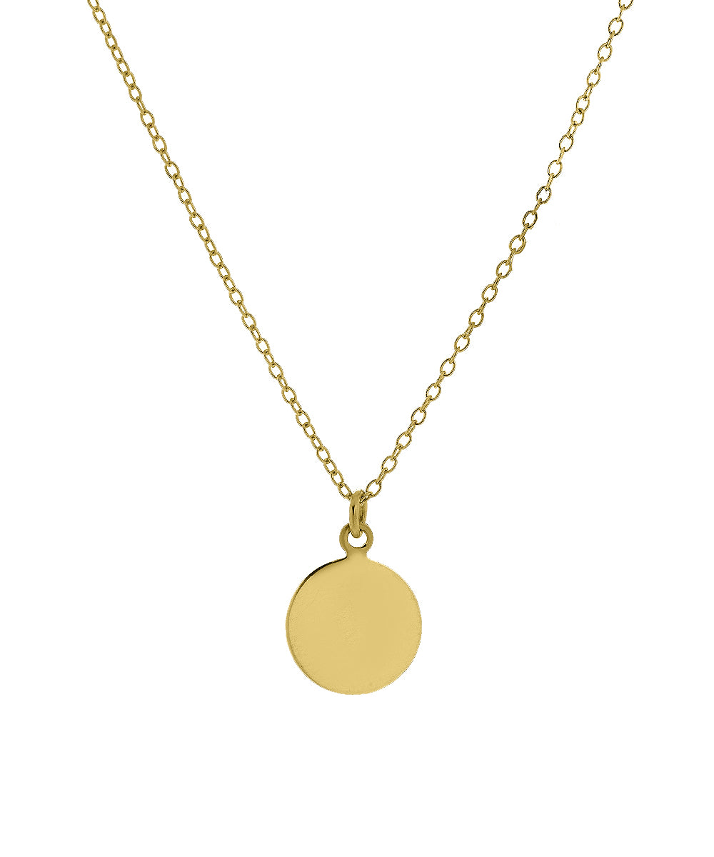 Sterling Silver Personalized Round Engraved Disc Necklace
