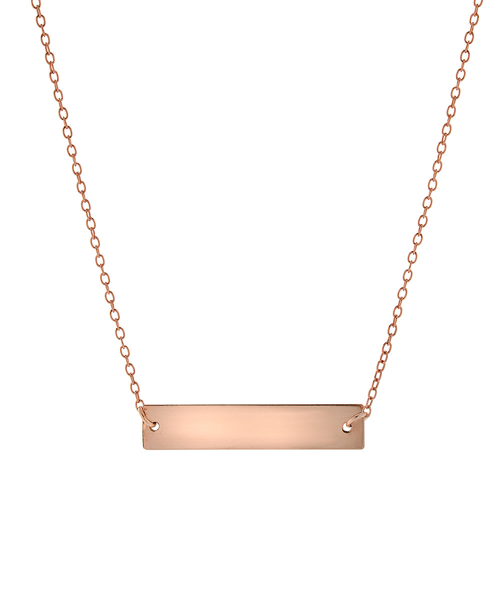 14K Gold Custom Horizontal Personalized Nameplate Engraved ID Necklace