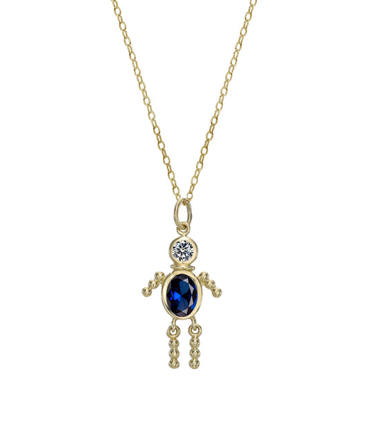14 Karat Gold Boy Birthstone Baby Charm Only
