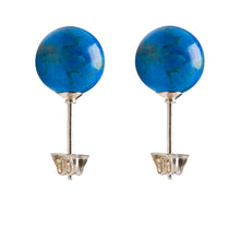 Sterling Silver Natural Turquoise Ball Stud Earrings