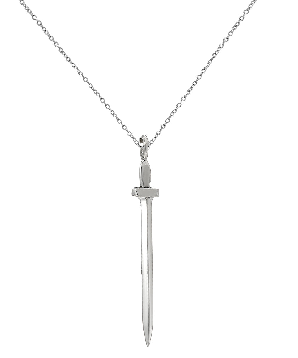 Sterling Silver Sword Pendant Necklace, 18